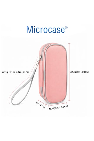 Microcase Şarjlı Diş Fırçaları İçin Askılıklı Seyahat Saklama Çantası Koruma Kabı Kutusu Pembe Al5571