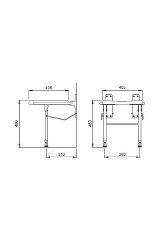 Bocchi Duş Oturağı Engelliler -Yaşlılar İçin Cc-drv-004 Krom