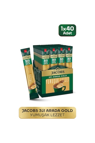 Jacobs 3'ü 1 Arada Gold Yumuşak İçim Karışım Kahve 40 x 18 G