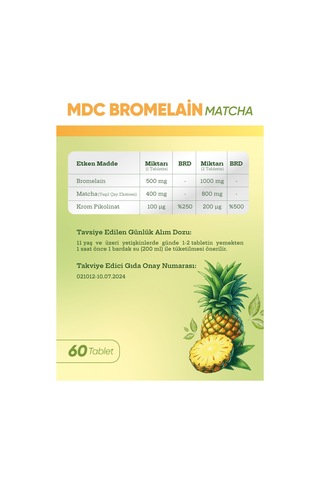 Mdc Bromelain Matcha 60 Tablet