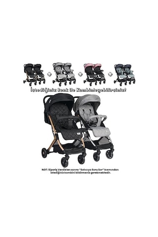Lorelli Fiorano New Kabin Boy İkiz Bebek Arabası - Black