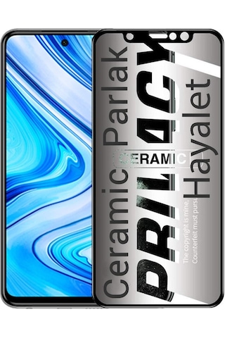 Xiaomi Redmi Note 9 Pro Hayalet Ekran Koruyucu Parlak Seramik Gizli Privacy