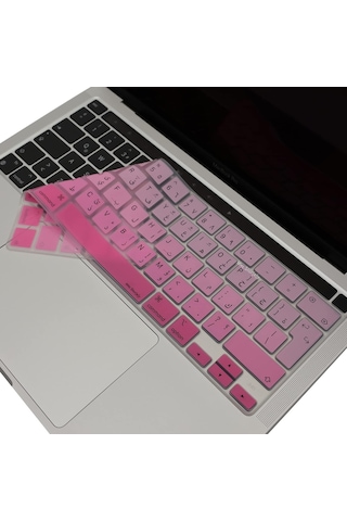 Macbook Pro Arapça Klavye Koruyucu Uk Iso Ters L Enter A2338 M1 M2 A2251 A2289 A2141 Uyumlu Silikon Keyboard Cover Touch Bar Pembe