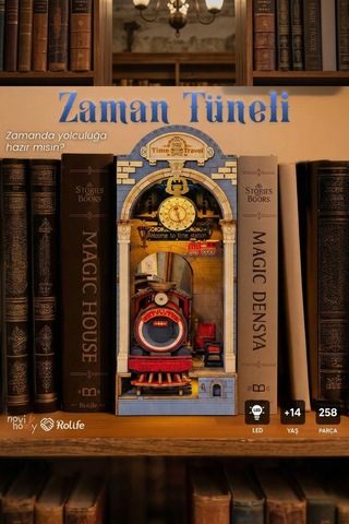 Ahşap Zaman Tüneli 3d Puzzle Ahşap Minyatür Maket Kiti Dıy Kendin Yap