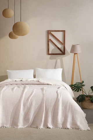 Varol 5 Katlı %100 Pamuk Müslin Yatak Örtüsü 230x240 Cm Bej/cıftkısılık Bej