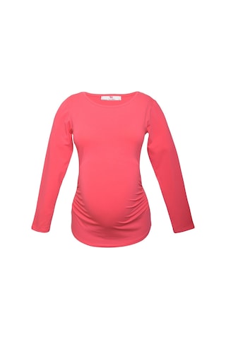 Luvmabelly 2301-2309 Pamuklu Uzun Kollu Hamile T-shirt-pembe