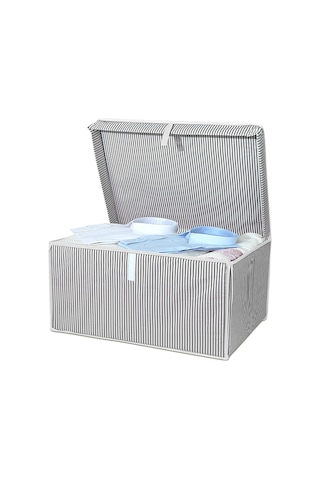 5'li Set Kapaklı Çok Amaçlı Hurç Saklama Kutusu Organizer Mega 60 X 40 X 30 Cm Gri Gri