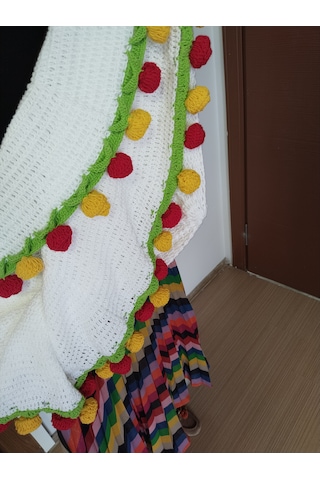 Sarı Kırmızı Buket Battaniye Beyaz - Kırmızı