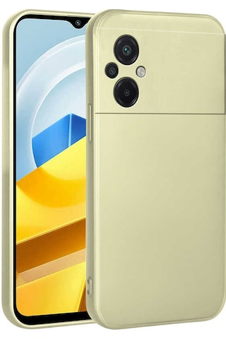 Xiaomi Poco M5 Kılıf Zore Premier Silikon Kapak Gold
