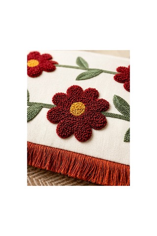 Premium Punch Nakış Kırlent Kılıfı 40 Cm X 40 Cm - 1 Adet Açık Gri - Koyu Gri