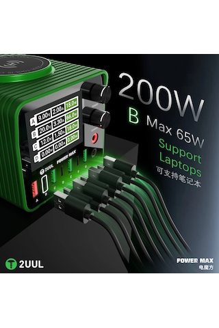 2uul Pc01 Power Max 200w Ayarlanabilir Voltajlı Çoklu Şarj Ve Güç Kaynağı