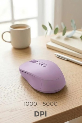 Premium Cihaz Faresi Mouse Çift Modlu Sessiz Kablosuz Fare Tm17 Mor