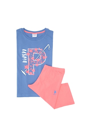 U.s. Polo Assn. Kız Çocuk Mavi Pijama Takım 50315467-vr036 Mavi