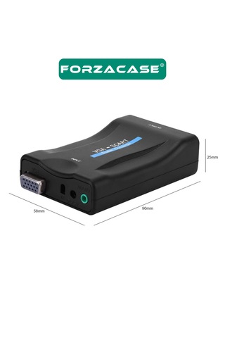 Forzacase Vga To Scart Ses Destekli Aktif Dönüştürücü 1080p Scaler Vga Scart Çevirici - Fc1208