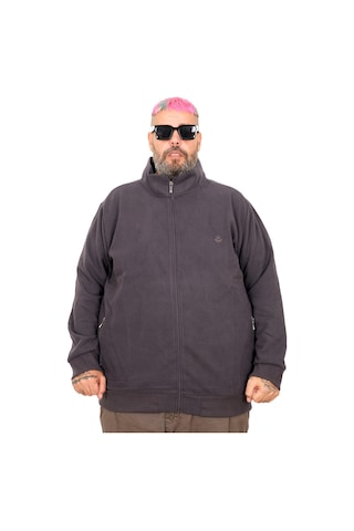 Mode Xl Erkek Büyük Beden Hırka Fermuarlı U24442 Füme