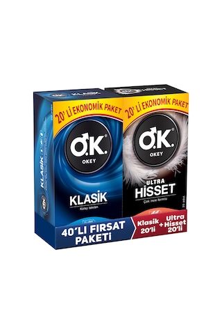 Okey Ultra Hisset 20'li Prezervatif & OKEY Klasik 20'li Prezervatif