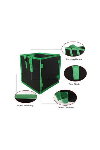 Jeehugo 4 Galon Siyah Kare Bitki Yetiştirme Çanta - Nemezli Kumaş, Hava Geçirgen, Kök Sağlığı, Sebze/çiçek İçin