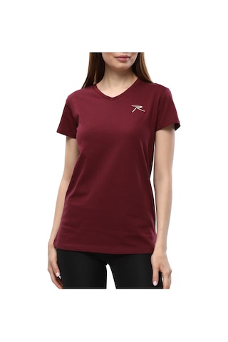 Raru Kadın %100 Pamuk T-Shirt Mulıer Bordo