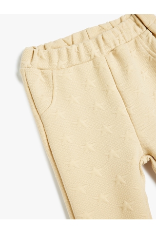 Koton Basic Jogger Eşofman Altı Beli Lastikli Cep Detaylı Bej 5wmg40113ak Ekru