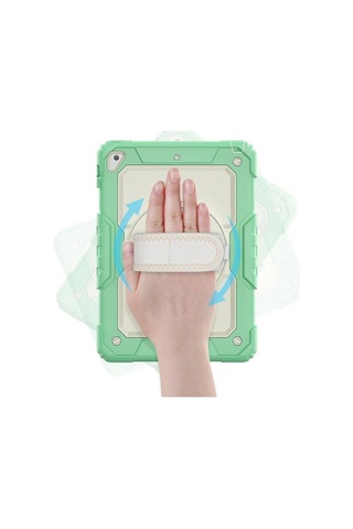 Apple İpad 5 Air 9.7 Kılıf Strap New Tablet Kapak - Yeşil Arka Kapak