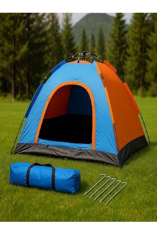 Mobgift Su Geçirmez Kamp Dayanıklı Pratik Kurulum Aile Tipi 4 Kişilik Çantalı Otomatik Çadır 2.2 2.5 1.35m Renk