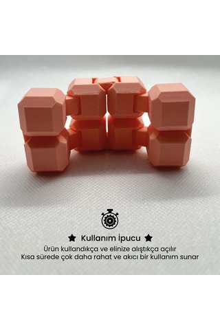 Katlanabilir Sonsuz Küp Hareketli Stres Oyuncağı Pembe