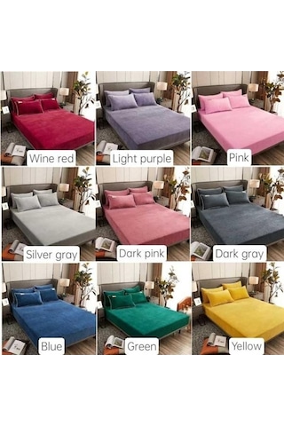 Novahub 25cm Kalın Yatak Örtüsü Kral Çift Kişilik Sarı Yumuşak Elastik Bant Toz Koruyucu Yatak Çarşafları 180x200cm Sarı