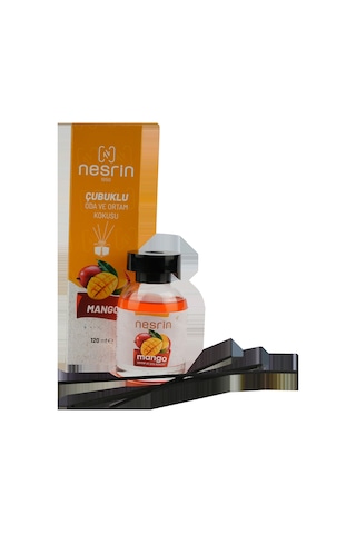 Nesrin 120 Ml Çubuklu Oda Kokusu Mango Bambu Koku, Kalıcı Ortam Kokusu Ve Dekoratif Cam Şişe - 8690352728213ma