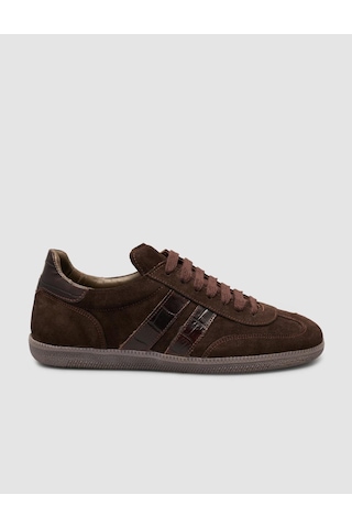 Hakiki Süet Deri Kahverengi Kadın Sneaker Ayakkabı Kahverengi Süet
