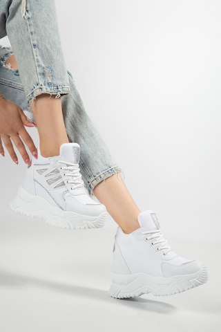 Suins Juvina Model Yüksek Gizli Topuklu Kadın Spor Ayakkabı Sneaker Beyaz