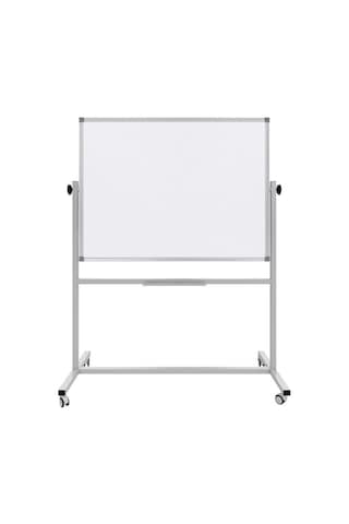 Ayaklı Yazı Tahtası Mobil Çift Taraflı Tekerlekli 360 Dönerli Laminant 90x120 Cm - Beyaz Standart
