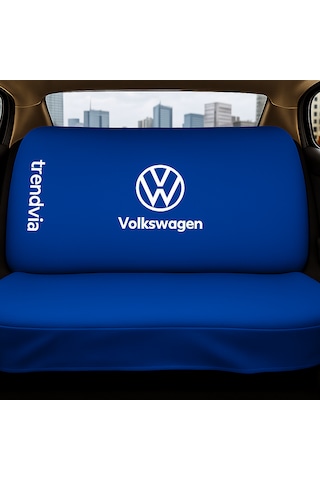 Volkswagen Uyumlu Ön Arka Koltuk Kılıfı Penye Servis Tipi Oto Koltuk Koruma Seti Mavi
