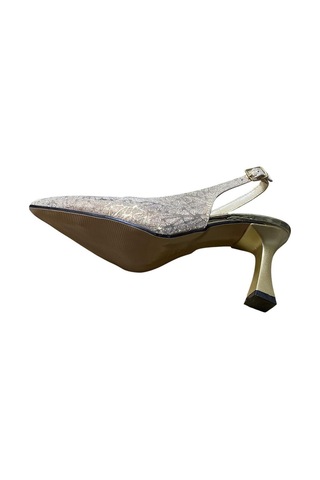 Yaren Moda Kadın Kadeh Topuklu İşlemeli Arkası Açık Stiletto Altın - 870536469 Altın