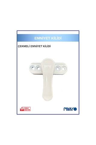Pvc Kapı Pencere Pimapen Balkon Kapısı Çocuk Emniyet Kilidi Güvenlik Çekmeli Metal Beyaz