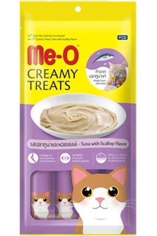 Me-O Creamy Treats Yengeçli Kedi Ödülü 3'lü 4 x 15 G + Tavuklu ve Ciğerli 3'lü 4 x 15 G + Ton Balıklı 3'lü 4 x 15 G + Somonlu 3'lü 4 x 15 G