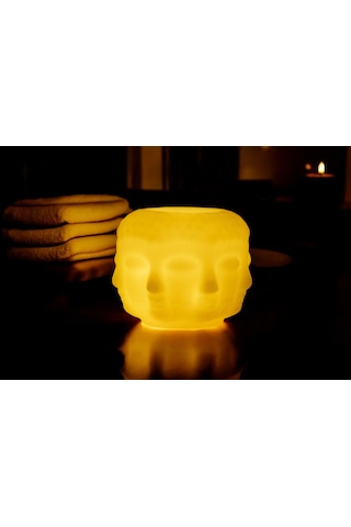 Fener Mum Buddah Krem Kavun Kokulu Dekoratif Mum