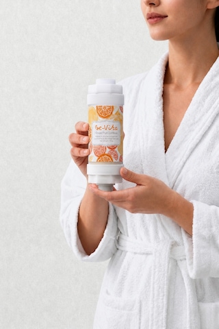 Zamboa Grape Fruit C Vitaminli Aromatik Duş Filtresi - Saç Dökülme Karşıtı, Cilt Besleyici Klor Ve Kireç Arıtıcı Duş Filtresi 150gr Saydam