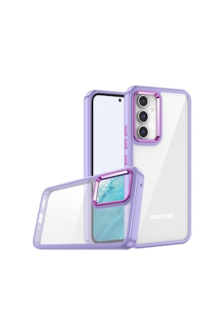 Samsung Uyumlu Galaxy A14 Kılıf Zore Flora Kapak Lila