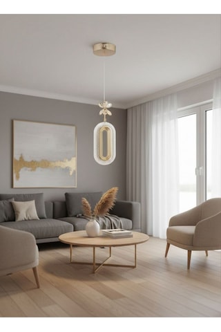 Eclipse Tekli Gold Ledli Kristal Taşlı Led Avize 3 Renk Modu Oturma Odası Yatak Odası Led Avize Metalik
