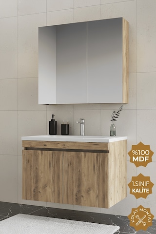 Teta Home Tokyo 80 Cm Mdf Banyo Dolabı Seti Atlantik Çam Atlantik Çam
