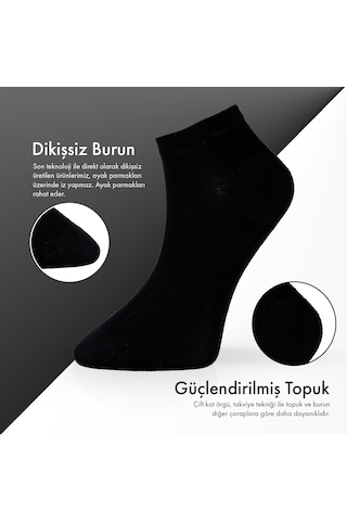 Lion Monroe Saf Bambu Erkek Patik Düz Kısa Siyah - Lacivert - Gri - Beyaz Çorap Dikişsiz Premium Kutulu 6'lı L5952aznp Softaura
