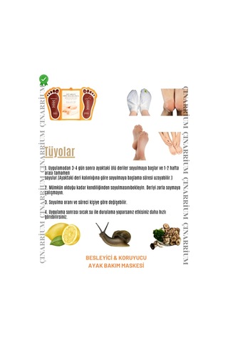 Ayak Peeling Maskesi 1 Li Soyulma Etkili, Ölü Deri Temizleyici Ve Pürüzsüzleştirici Bakım