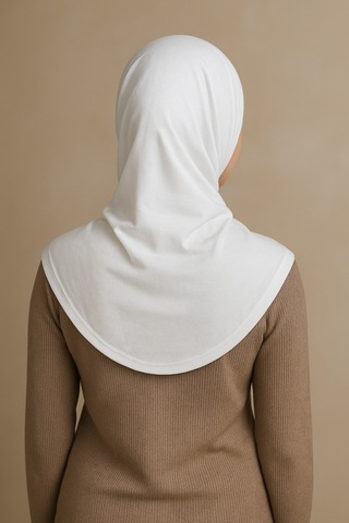Sonbaharmoda Rahat Ve Şık İki Parça Viskon Likralı Tesettür Hijab Bone İçlik Günlük Kullanım Ve Namaz İçin Beyaz