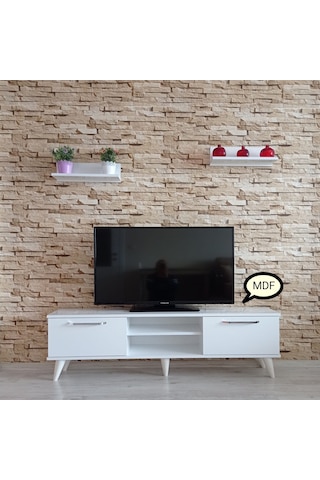 Mobilya Sepeti ( Ms 70 ) Mdf Tv Ünitesi Dolabı,Raflı,Beyaz