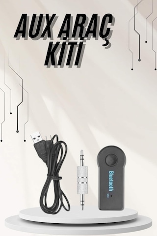 Yeni Nesil Bluetooth Aux Araç Kiti Siyah Tv Tablet Telefon Araç Araba -