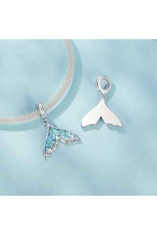 S925 Ayar Gümüş Okyanus Fantazi Balık Kuyruğu Dıy Kolye Boncuk Scc2911 Çok Renkli