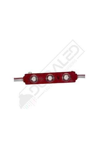 12 Volt Kırmızı 1,5 Watt 3 lü Lensli 2835 Reklamcı Modül (10 Adet)