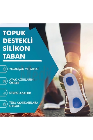 Medigel MG02 - Silikon 3/4 Ortopedik Topuk Dikeni Yumuşak Tabanlık