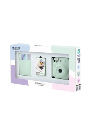Fujifilm Instax Mini 12 Fotoğraf Makinesi + 10'lu Film + Mandal Yeşil
