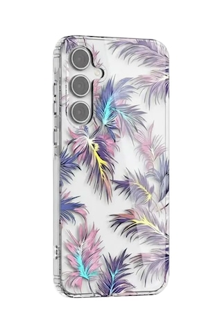 Samsung Galaxy Uyumlu A06 Kılıf Solmayan Imd Baskı Desenli, Şeffaf Tpu+pc Botanik Kapak